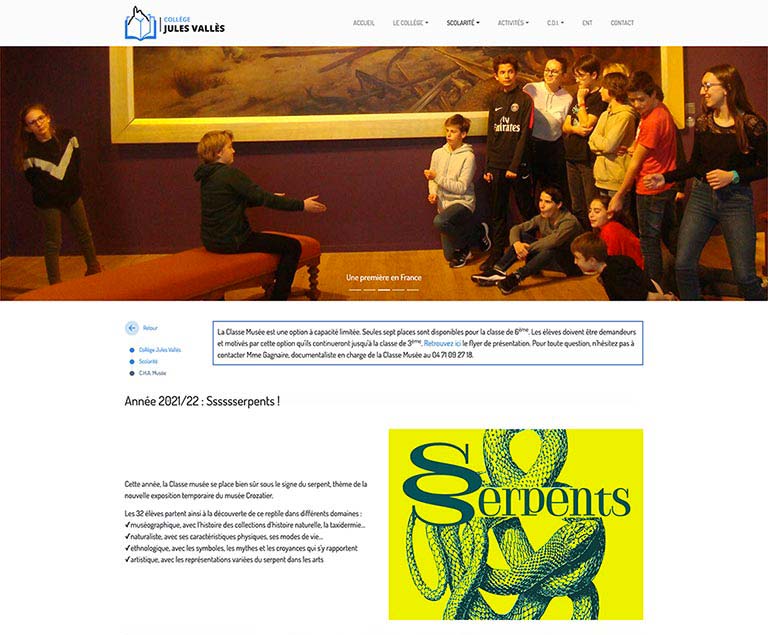 Site du Collège Jules Vallès - EIRL SEBASTIEN DE VOS