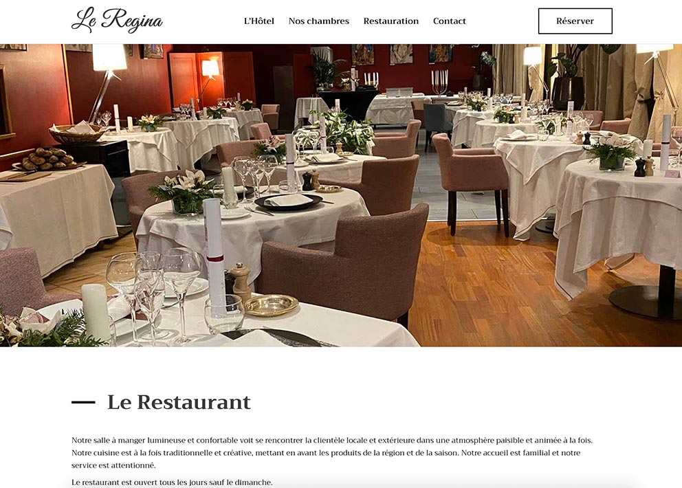Site de l'Hôtel Restaurant Régina du Puy-en-Velay - EIRL SEBASTIEN DE VOS